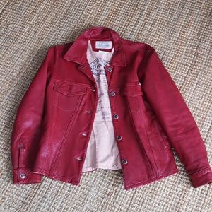 Skotts Suede smooth red leather jacket